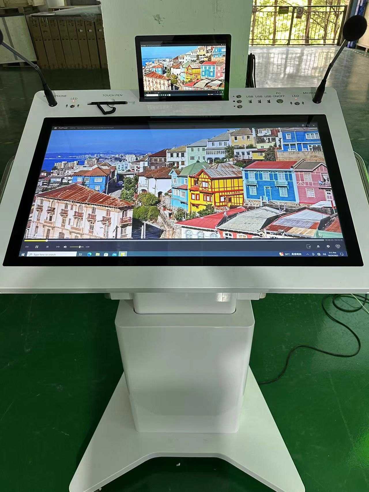 32 '' इंटरएक्टिव एलसीडी लेक्चरन स्मार्ट डबल स्क्रीन पोडियम